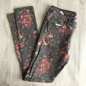 Bershka Retro Floral Stretch Jeans
